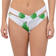 Pear Fruit Watercolor Painted Double Strap Halter Bikini Bottom