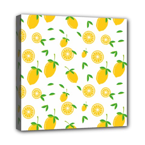 Illustrations Lemon Citrus Fruit Yellow Mini Canvas 8  X 8  (stretched)