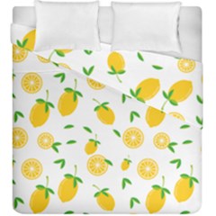 Illustrations Lemon Citrus Fruit Yellow Duvet Cover Double Side (king Size) by Alisyart