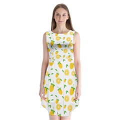 Illustrations Lemon Citrus Fruit Yellow Sleeveless Chiffon Dress  