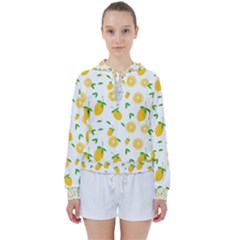 Illustrations Lemon Citrus Fruit Yellow Women s Tie Up Sweat