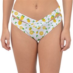 Illustrations Lemon Citrus Fruit Yellow Double Strap Halter Bikini Bottom