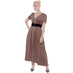 Burnished Brown - Button Up Short Sleeve Maxi Dress by FashionLane