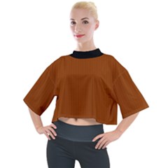 Burnt Orange - Mock Neck Tee by FashionLane