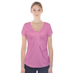 Aurora Pink - Short Sleeve Front Detail Top