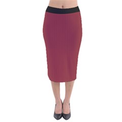 Antique Ruby - Velvet Midi Pencil Skirt