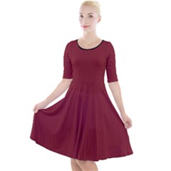 Antique Ruby - Quarter Sleeve A-line Dress by FashionLane