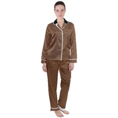 Brown Bear - Satin Long Sleeve Pajamas Set by FashionLane