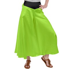 Chartreuse Green - Satin Palazzo Pants by FashionLane