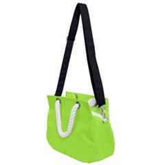 Chartreuse Green - Rope Handles Shoulder Strap Bag by FashionLane