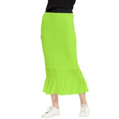 Chartreuse Green - Maxi Fishtail Chiffon Skirt by FashionLane