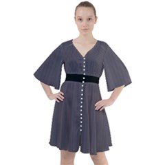 Dark Smoke Grey - Boho Button Up Dress by FashionLane