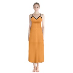 Deep Saffron - Button Up Chiffon Maxi Dress by FashionLane