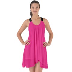 Deep Hot Pink - Show Some Back Chiffon Dress by FashionLane