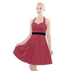 English Vermillion - Halter Party Swing Dress  by FashionLane