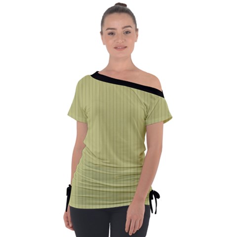 Faded Jade - Off Shoulder Tie-up Tee by FashionLane