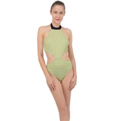 Faded Jade - Halter Side Cut Swimsuit by FashionLane