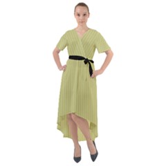 Faded Jade - Front Wrap High Low Dress