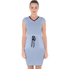 Beau Blue - Capsleeve Drawstring Dress  by FashionLane