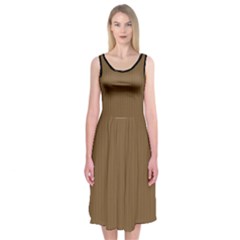 Coyote Brown - Midi Sleeveless Dress