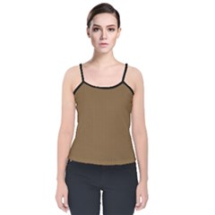 Coyote Brown - Velvet Spaghetti Strap Top by FashionLane