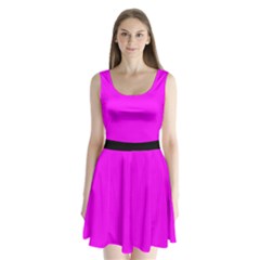 Fuchsia Pink - Split Back Mini Dress  by FashionLane