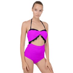 Fuchsia Pink - Scallop Top Cut Out Swimsuit by FashionLane