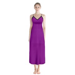 Lollipop Purple - Button Up Chiffon Maxi Dress by FashionLane