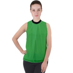 Just Green - Mock Neck Chiffon Sleeveless Top by FashionLane