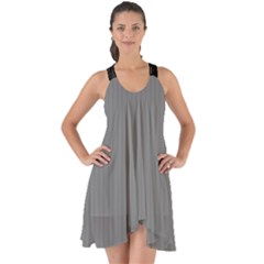 Just Grey - Show Some Back Chiffon Dress by FashionLane