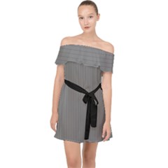 Just Grey - Off Shoulder Chiffon Dress by FashionLane