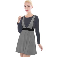 Just Grey - Plunge Pinafore Velour Dress by FashionLane