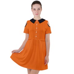 Just Orange - Short Sleeve Shoulder Cut Out Dress 