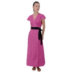 Just Pink - Flutter Sleeve Maxi Dress by FashionLane