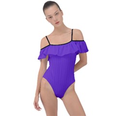 Just Purple - Frill Detail One Piece Swimsuit by FashionLane