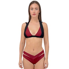 Just Red - Double Strap Halter Bikini Set by FashionLane