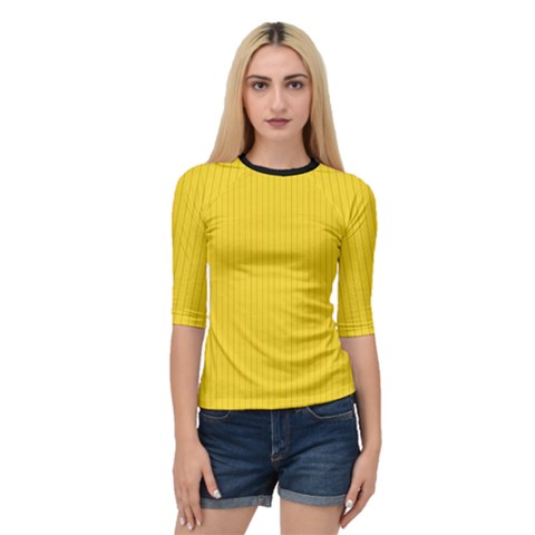 Just Yellow - Quarter Sleeve Raglan Tee by FashionLane