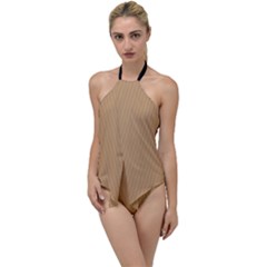 Pale Brown - Go With The Flow One Piece Swimsuit by FashionLane