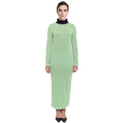 Pale Green - Turtleneck Maxi Dress by FashionLane