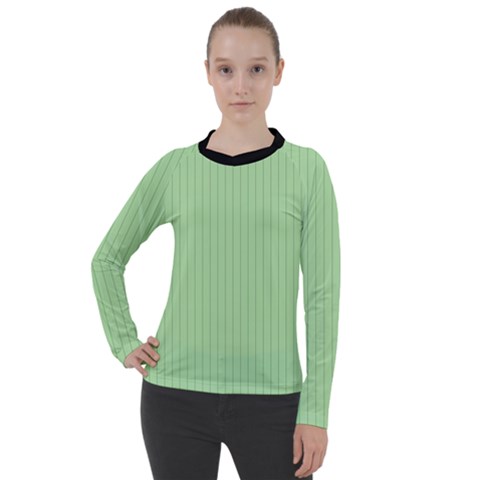 Pale Green - Women s Pique Long Sleeve Tee by FashionLane