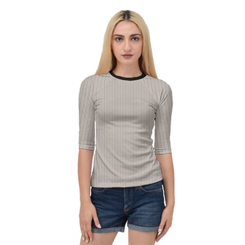 Pale Grey - Quarter Sleeve Raglan Tee by FashionLane