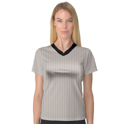 Pale Grey - V-neck Sport Mesh Tee by FashionLane