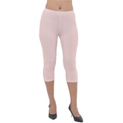 Pale Red - Lightweight Velour Capri Leggings  by FashionLane