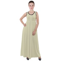 Pale Yellow - Empire Waist Velour Maxi Dress by FashionLane