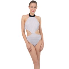 Pale Mauve - Halter Side Cut Swimsuit by FashionLane