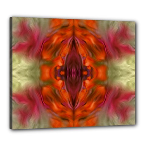 Landscape In A Colorful Structural Habitat Ornate Canvas 24  X 20  (stretched) by pepitasart