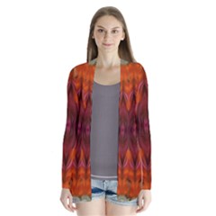 Landscape In A Colorful Structural Habitat Ornate Drape Collar Cardigan by pepitasart