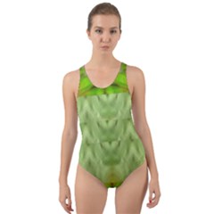 Landscape In A Green Structural Habitat Ornate Cut-out Back One Piece Swimsuit by pepitasart