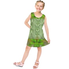 Landscape In A Green Structural Habitat Ornate Kids  Tunic Dress by pepitasart