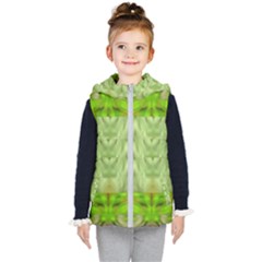 Landscape In A Green Structural Habitat Ornate Kids  Hooded Puffer Vest by pepitasart